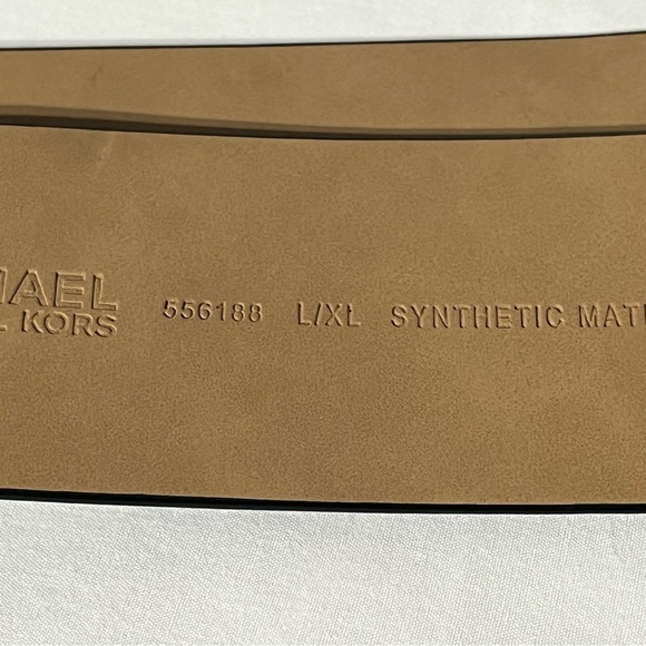 MICHAEL KORS Signature Wide Elastic Belt Black Gray Logo Brand main image 6